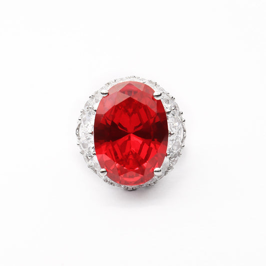 Oval pigeon blood red ring
