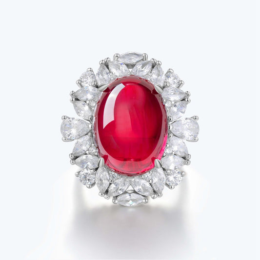 Ruby ring red corundum pigeon blood red ring