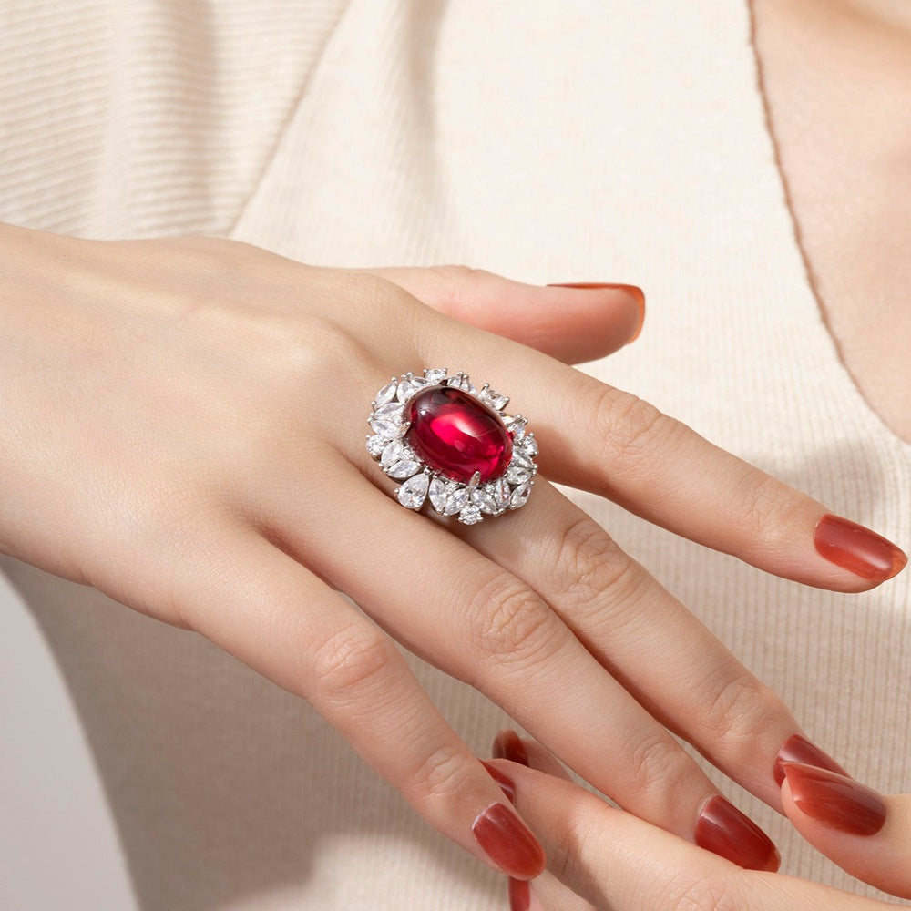 Ruby ring red corundum pigeon blood red ring