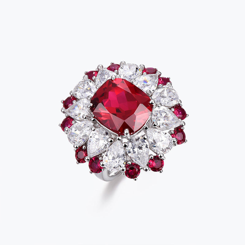 Pigeon Blood Red Synthetic Zirconia Red Ring