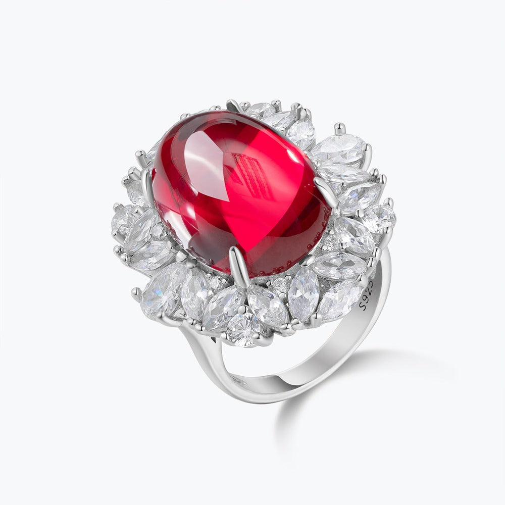 Ruby ring red corundum pigeon blood red ring