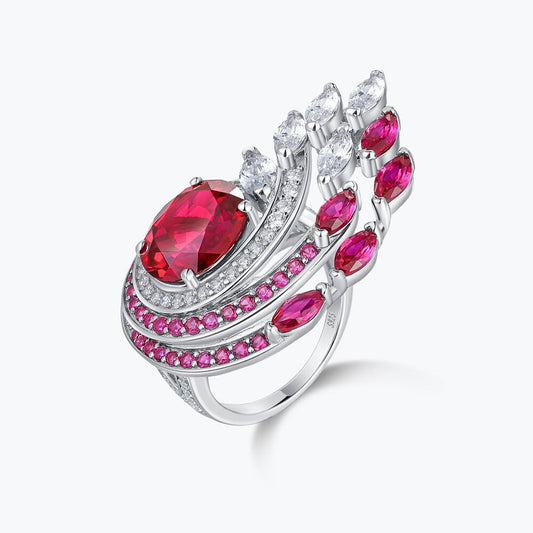 5CT Pigeon Blood Red Oval Cut Eye Shape Ring
