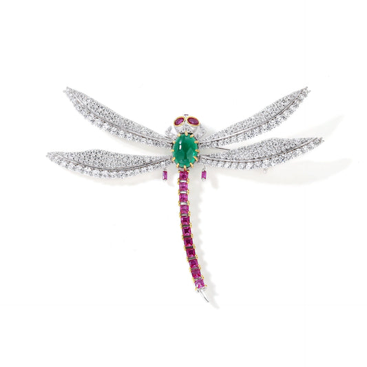 Red Dragonfly Diamond Brooch Haute Corsage