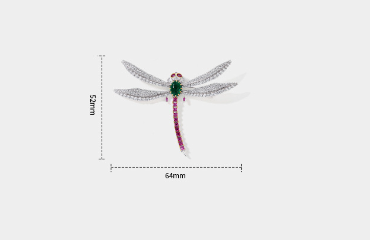 Red Dragonfly Diamond Brooch Haute Corsage