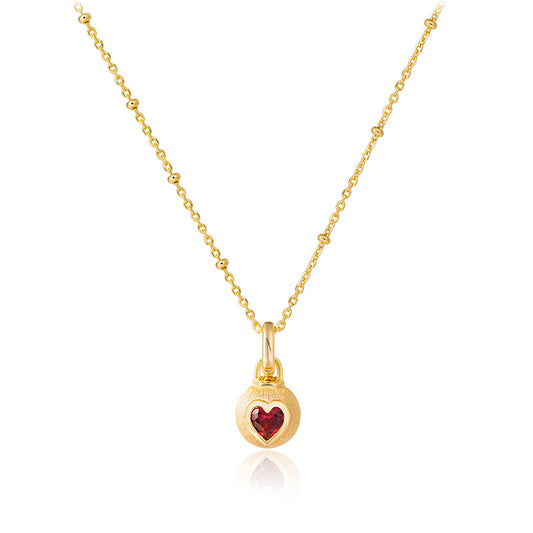 Rainbow Candy Bubble Orb Ruby Color Heart Necklace