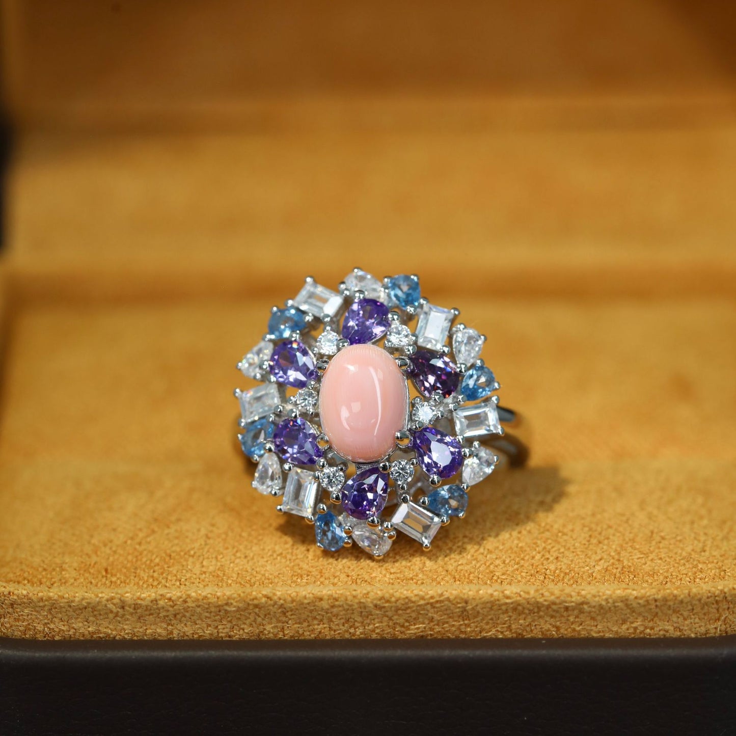 High Carbon Diamond Conch Beads Natural Rouge Conch Candy Ring