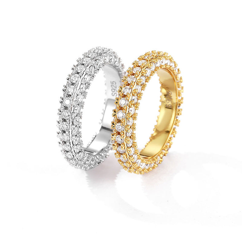 Moissanite diamond ring female niche senior light luxury design fashion personality ins style exquisite hand jewelry