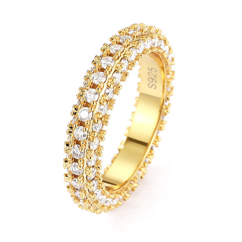 Moissanite diamond ring female niche senior light luxury design fashion personality ins style exquisite hand jewelry