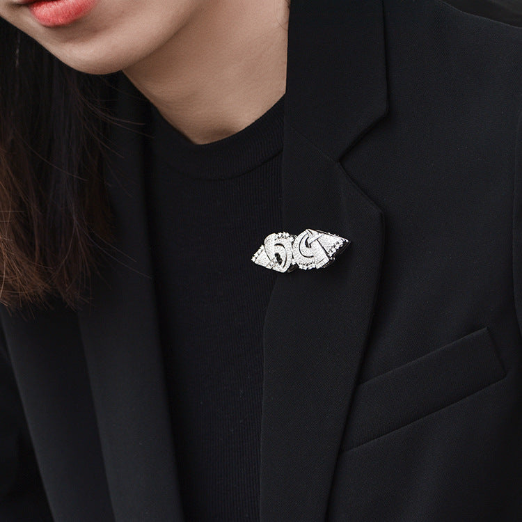 Silver Plated Multi-Purpose Double Clip Brooch Detachable West