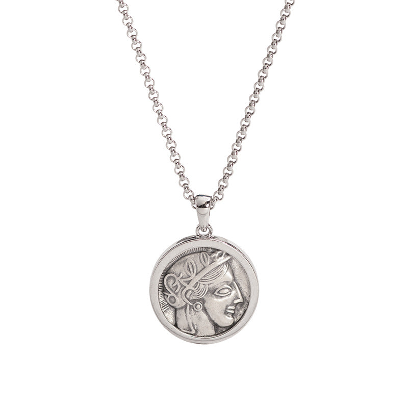 Hercules of the Wine God Ancient Coin 18K Gold Vintage Necklace