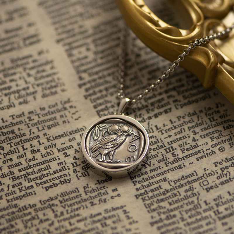 Hercules of the Wine God Ancient Coin 18K Gold Vintage Necklace