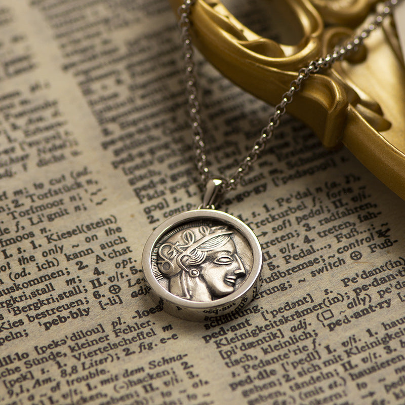 Hercules of the Wine God Ancient Coin 18K Gold Vintage Necklace