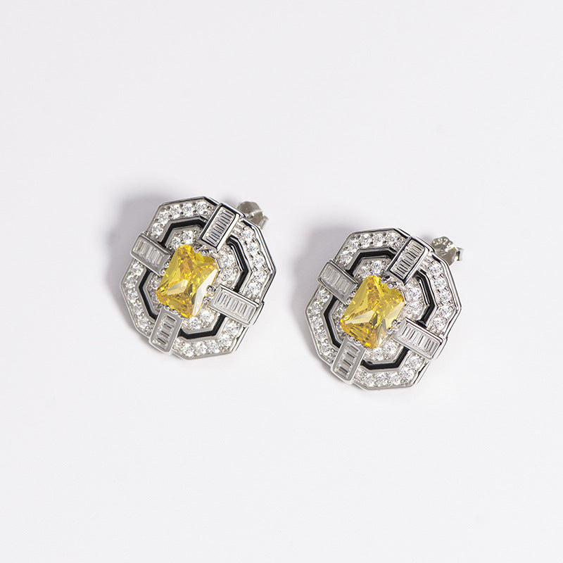 Artdeco style square stud earrings
