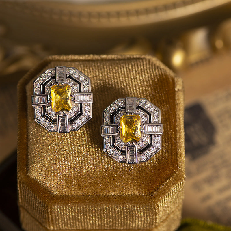 Artdeco style square stud earrings