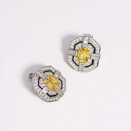 Artdeco style square stud earrings