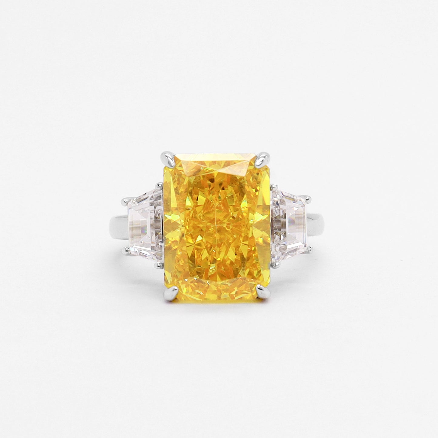 Brilliant Yellow with High Carbon Diamonds Ring